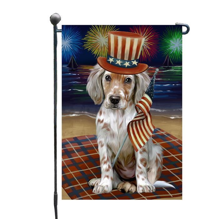 4th of July Independence Day Firework English Setter Dog Garden Flags Outdoor Decor for Homes and Gardens Double Sided Garden Yard Spring Decorative Vertical Home Flags Garden Porch Lawn Flag for Decorations GFLG67692