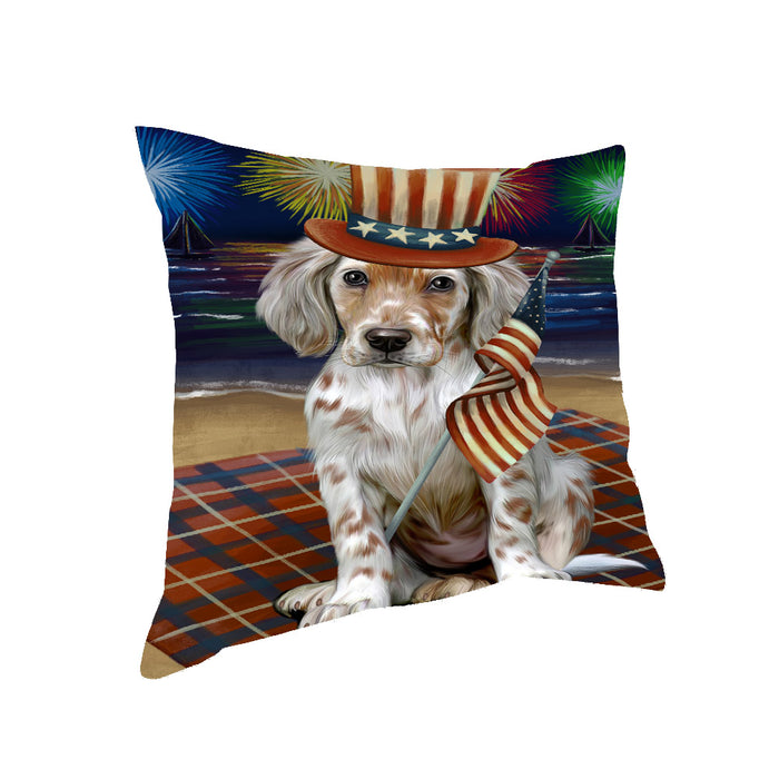 4th of July Independence Day Firework English Setter Dog Pillow with Top Quality High-Resolution Images - Ultra Soft Pet Pillows for Sleeping - Reversible & Comfort - Ideal Gift for Dog Lover - Cushion for Sofa Couch Bed - 100% Polyester, PILA91456