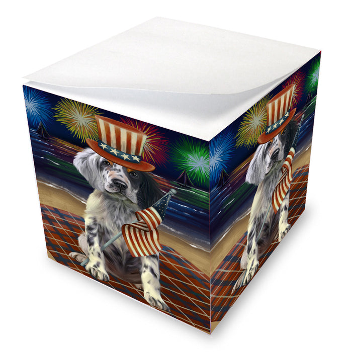 4th of July Independence Day Firework English Setter Dog Note Cube NOC-DOTD-A57105
