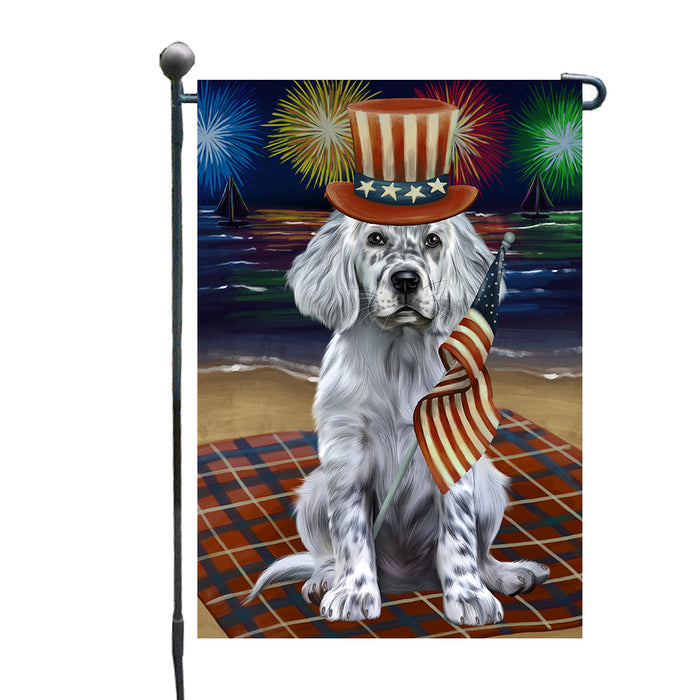 4th of July Independence Day Firework English Setter Dog Garden Flags Outdoor Decor for Homes and Gardens Double Sided Garden Yard Spring Decorative Vertical Home Flags Garden Porch Lawn Flag for Decorations GFLG67693