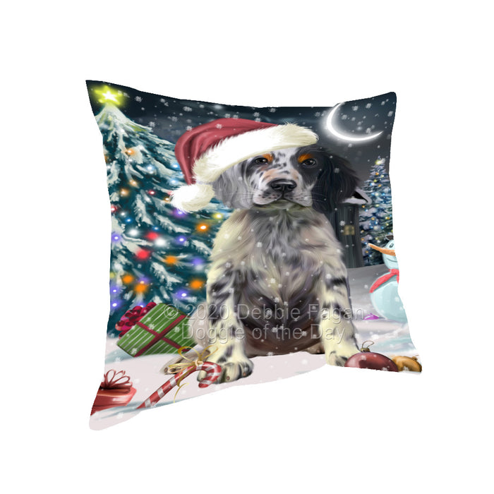 Christmas Holly Jolly English Setter Dog Pillow with Top Quality High-Resolution Images - Ultra Soft Pet Pillows for Sleeping - Reversible & Comfort - Ideal Gift for Dog Lover - Cushion for Sofa Couch Bed - 100% Polyester, PILA92893