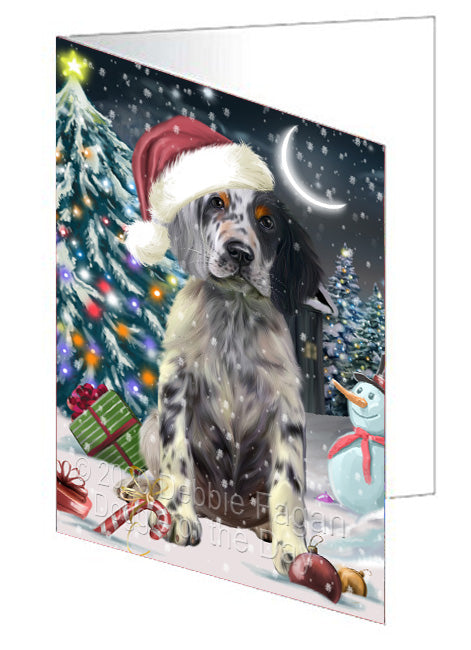 Christmas Holly Jolly English Setter Dog  Handmade Artwork Assorted Pets Greeting Cards and Note Cards with Envelopes for All Occasions and Holiday Seasons