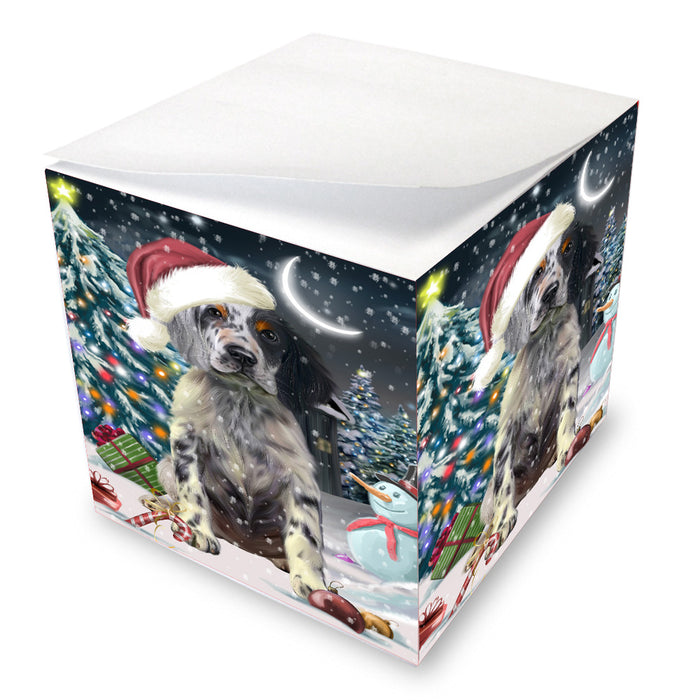 Christmas Holly Jolly English Setter Dog Note Cube NOC-DOTD-A57495