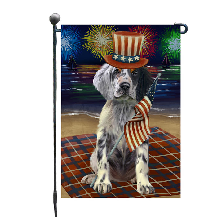 4th of July Independence Day Firework English Setter Dog Garden Flags Outdoor Decor for Homes and Gardens Double Sided Garden Yard Spring Decorative Vertical Home Flags Garden Porch Lawn Flag for Decorations GFLG67694