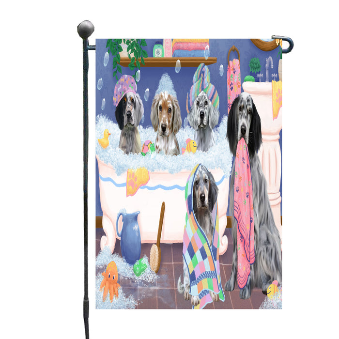 Rub a Dub Dogs in a Tub English Setter Dogs Garden Flags Outdoor Decor for Homes and Gardens Double Sided Garden Yard Spring Decorative Vertical Home Flags Garden Porch Lawn Flag for Decorations