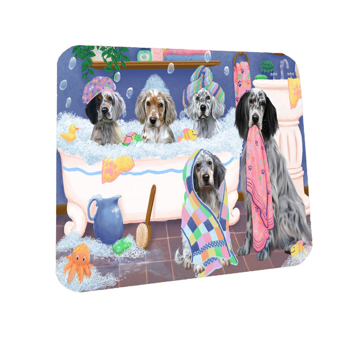Rub a Dub Dogs in a Tub English Setter Dogs Coasters Set of 4 CSTA58286