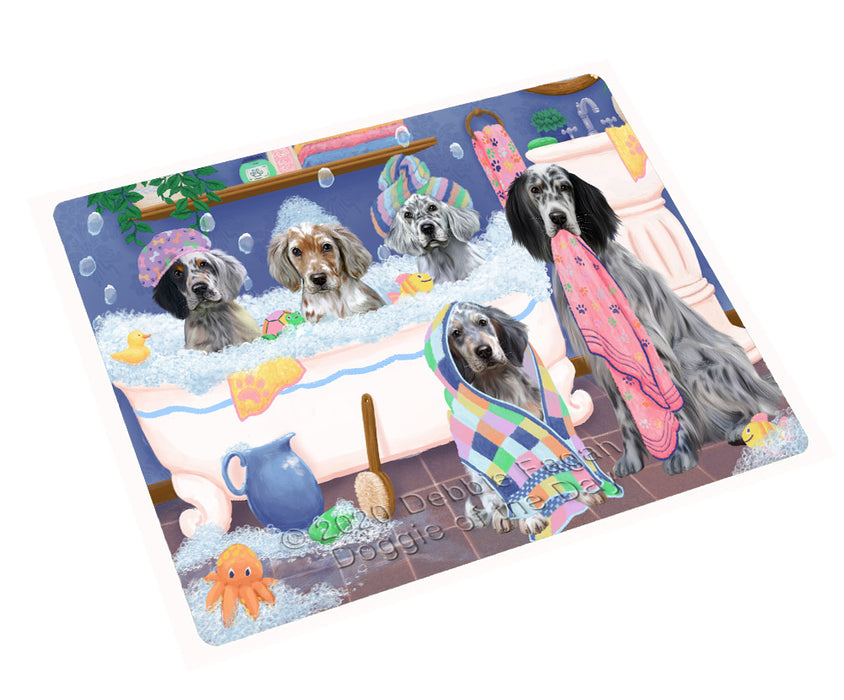 Rub a Dub Dogs in a Tub English Setter Dogs Cutting Board - For Kitchen - Scratch & Stain Resistant - Designed To Stay In Place - Easy To Clean By Hand - Perfect for Chopping Meats, Vegetables