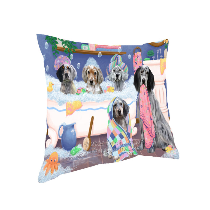 Rub a Dub Dogs in a Tub English Setter Dogs Pillow with Top Quality High-Resolution Images - Ultra Soft Pet Pillows for Sleeping - Reversible & Comfort - Ideal Gift for Dog Lover - Cushion for Sofa Couch Bed - 100% Polyester