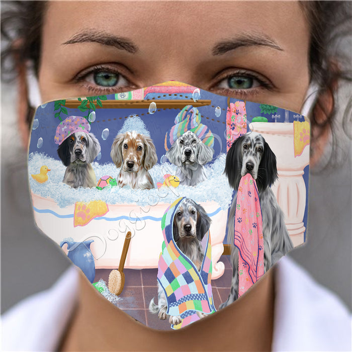 Rub A Dub Dogs In A Tub  English Setter Dogs Face Mask FM49503