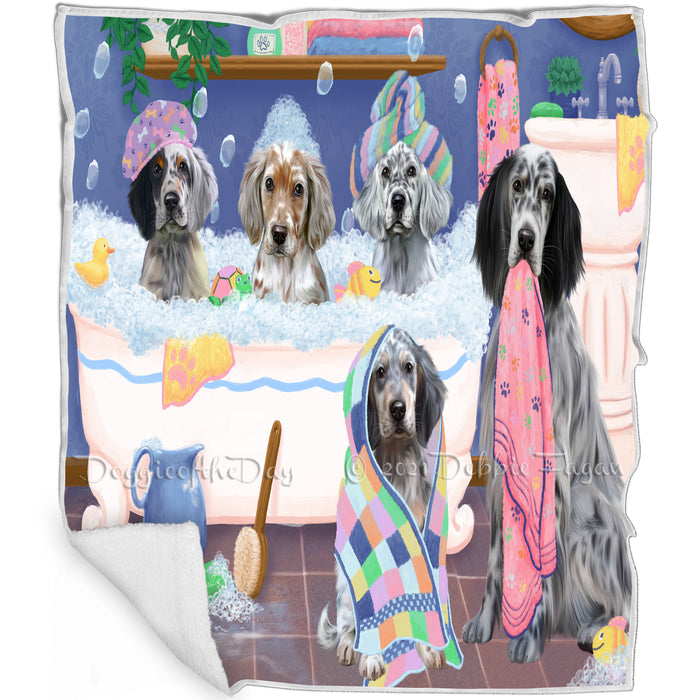 Rub A Dub Dogs In A Tub English Setter Dogs Blanket BLNKT142964