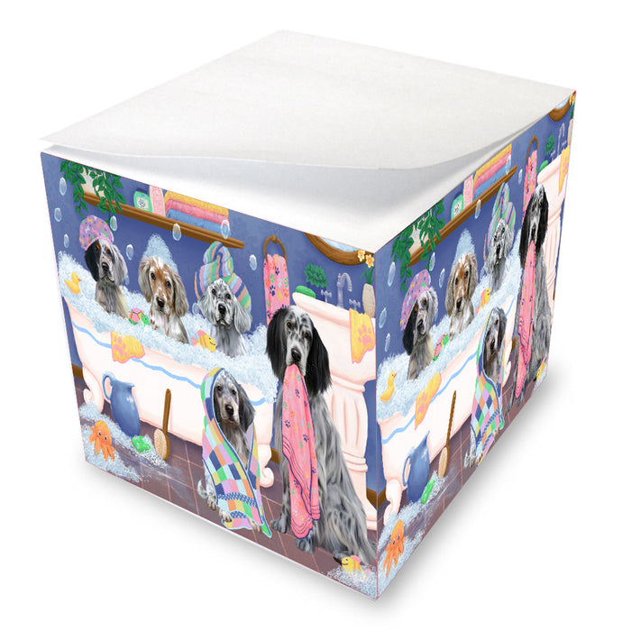 Rub a Dub Dogs in a Tub English Setter Dogs Note Cube NOC-DOTD-A57327