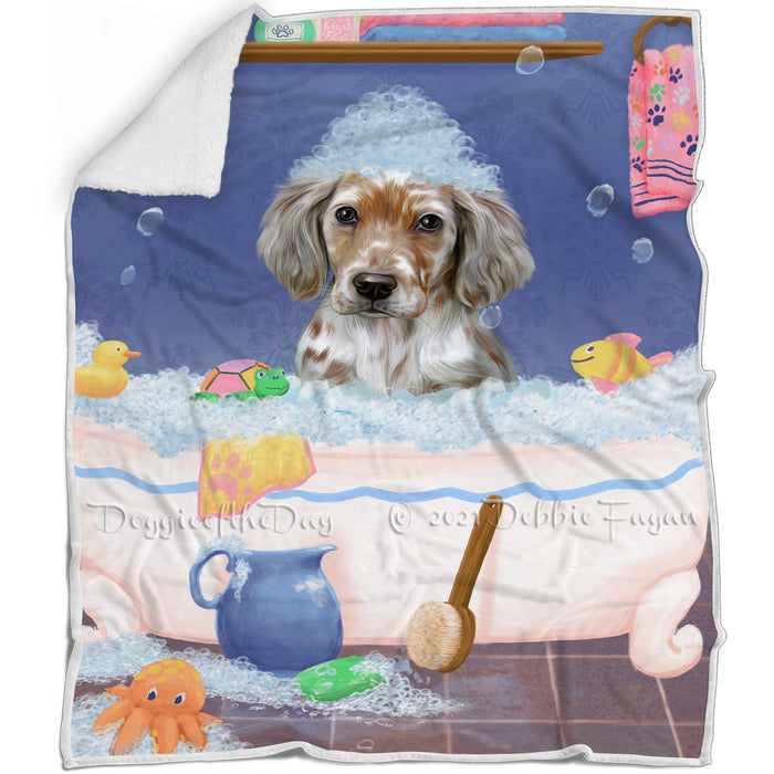 Rub A Dub Dog In A Tub English Setter Dog Blanket BLNKT143067