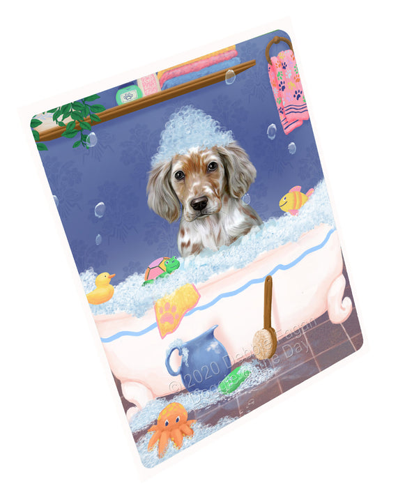 Rub a Dub Dogs in a Tub English Setter Dog Cutting Board - For Kitchen - Scratch & Stain Resistant - Designed To Stay In Place - Easy To Clean By Hand - Perfect for Chopping Meats, Vegetables, CA82952