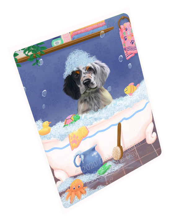 Rub a Dub Dogs in a Tub English Setter Dog Cutting Board - For Kitchen - Scratch & Stain Resistant - Designed To Stay In Place - Easy To Clean By Hand - Perfect for Chopping Meats, Vegetables, CA82954