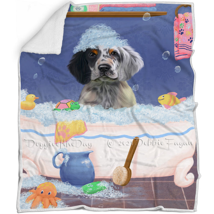 Rub A Dub Dog In A Tub English Setter Dog Blanket BLNKT143068