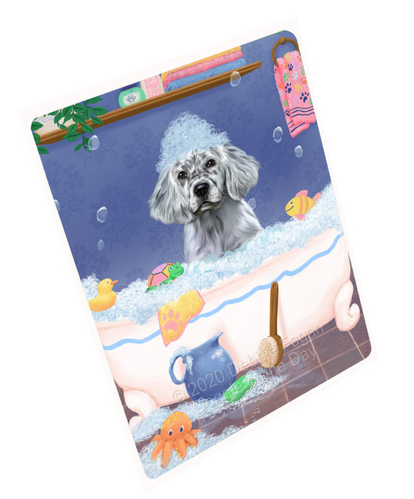 Rub a Dub Dogs in a Tub English Setter Dog Cutting Board - For Kitchen - Scratch & Stain Resistant - Designed To Stay In Place - Easy To Clean By Hand - Perfect for Chopping Meats, Vegetables, CA82956