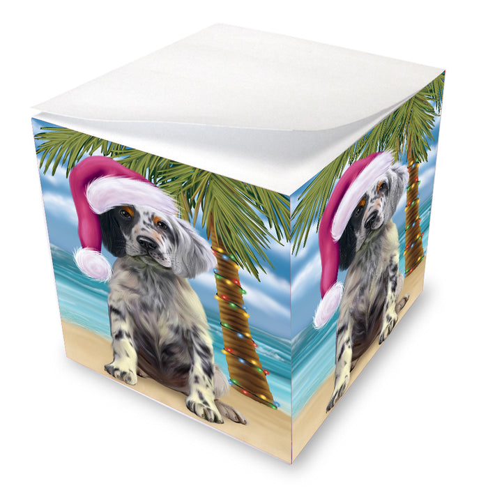 Christmas Summertime Island Tropical Beach English Setter Dog Note Cube NOC-DOTD-A57458