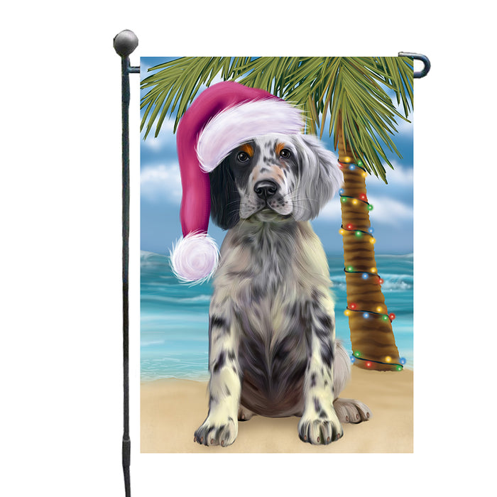 Christmas Summertime Island Tropical Beach English Setter Dog Garden Flags Outdoor Decor for Homes and Gardens Double Sided Garden Yard Spring Decorative Vertical Home Flags Garden Porch Lawn Flag for Decorations GFLG68144