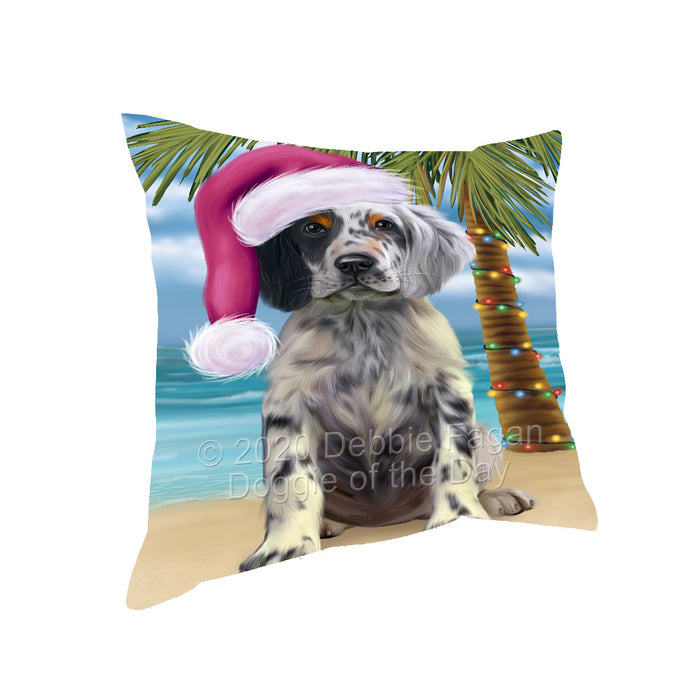 Christmas Summertime Island Tropical Beach English Setter Dog Pillow with Top Quality High-Resolution Images - Ultra Soft Pet Pillows for Sleeping - Reversible & Comfort - Ideal Gift for Dog Lover - Cushion for Sofa Couch Bed - 100% Polyester, PILA92782