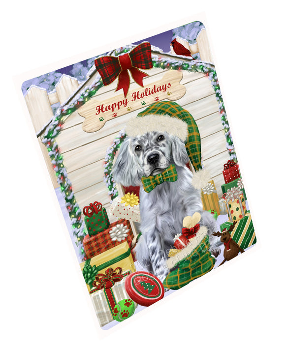 Christmas House with Presents English Setter Dog Cutting Board - For Kitchen - Scratch & Stain Resistant - Designed To Stay In Place - Easy To Clean By Hand - Perfect for Chopping Meats, Vegetables, CA83098