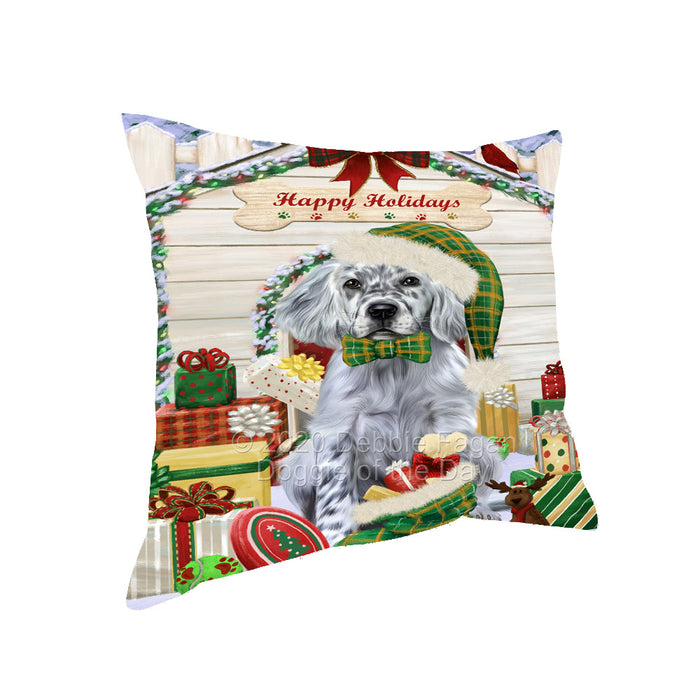 Christmas House with Presents English Setter Dog Pillow with Top Quality High-Resolution Images - Ultra Soft Pet Pillows for Sleeping - Reversible & Comfort - Ideal Gift for Dog Lover - Cushion for Sofa Couch Bed - 100% Polyester, PILA92542