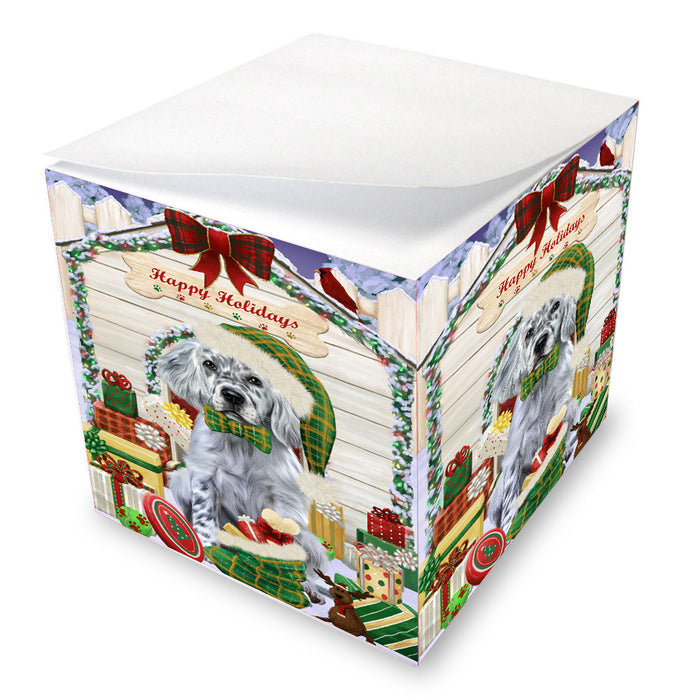 Christmas House with Presents English Setter Dog Note Cube NOC-DOTD-A57410