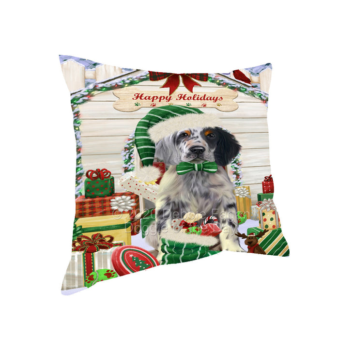 Christmas House with Presents English Setter Dog Pillow with Top Quality High-Resolution Images - Ultra Soft Pet Pillows for Sleeping - Reversible & Comfort - Ideal Gift for Dog Lover - Cushion for Sofa Couch Bed - 100% Polyester, PILA92545