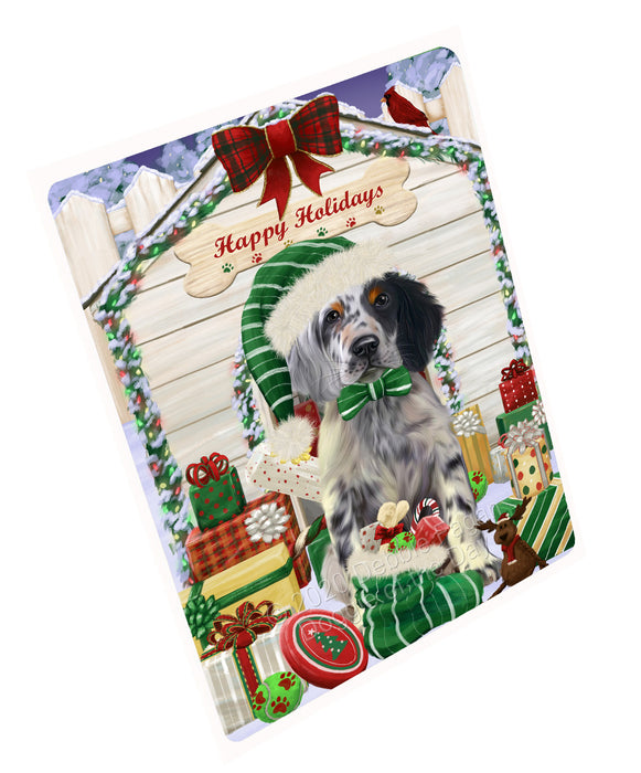 Christmas House with Presents English Setter Dog Cutting Board - For Kitchen - Scratch & Stain Resistant - Designed To Stay In Place - Easy To Clean By Hand - Perfect for Chopping Meats, Vegetables, CA83100