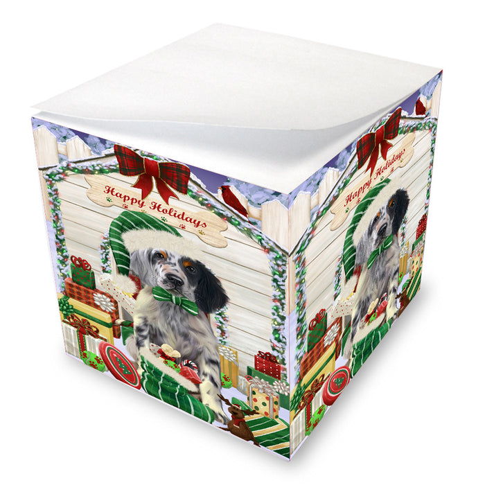Christmas House with Presents English Setter Dog Note Cube NOC-DOTD-A57411