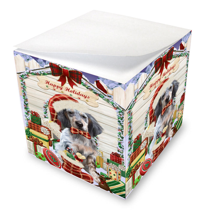 Christmas House with Presents English Setter Dog Note Cube NOC-DOTD-A57412