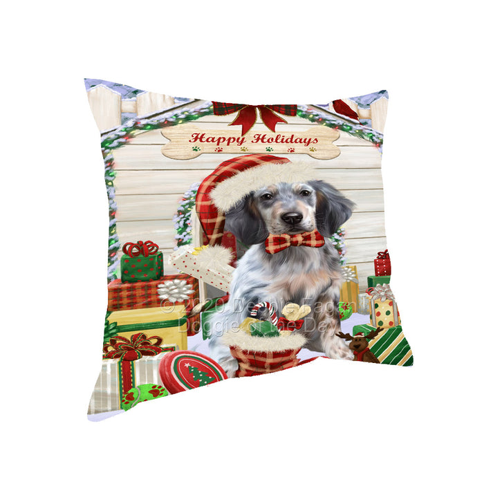 Christmas House with Presents English Setter Dog Pillow with Top Quality High-Resolution Images - Ultra Soft Pet Pillows for Sleeping - Reversible & Comfort - Ideal Gift for Dog Lover - Cushion for Sofa Couch Bed - 100% Polyester, PILA92548