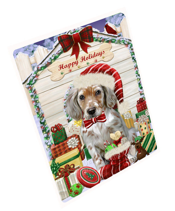 Christmas House with Presents English Setter Dog Cutting Board - For Kitchen - Scratch & Stain Resistant - Designed To Stay In Place - Easy To Clean By Hand - Perfect for Chopping Meats, Vegetables, CA83104