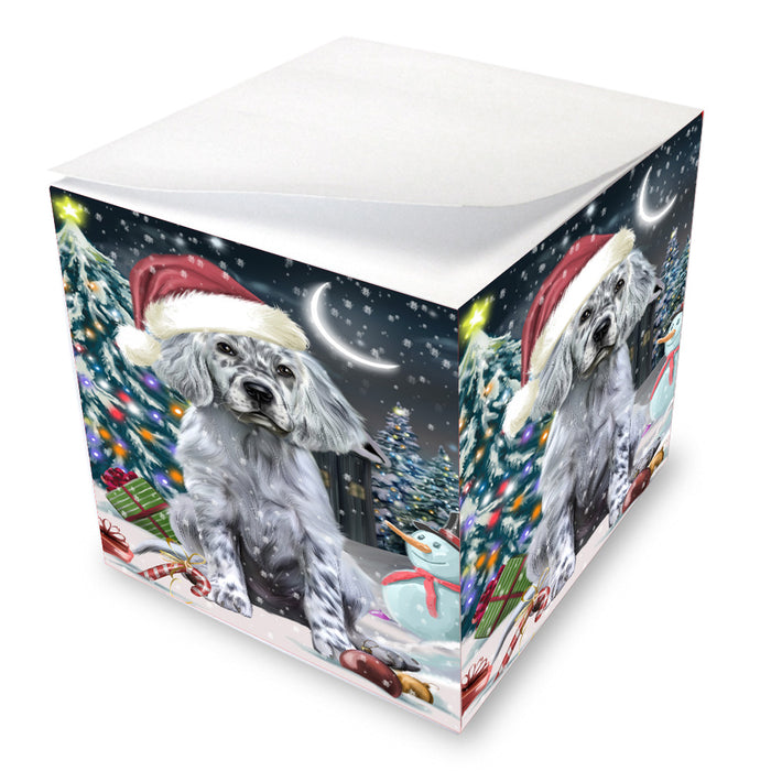 Christmas Holly Jolly English Setter Dog Note Cube NOC-DOTD-A57496