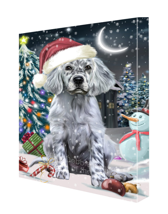 Christmas Holly Jolly English Setter Dog Canvas Wall Art - Premium Quality Ready to Hang Room Decor Wall Art Canvas - Unique Animal Printed Digital Painting for Decoration CVS430