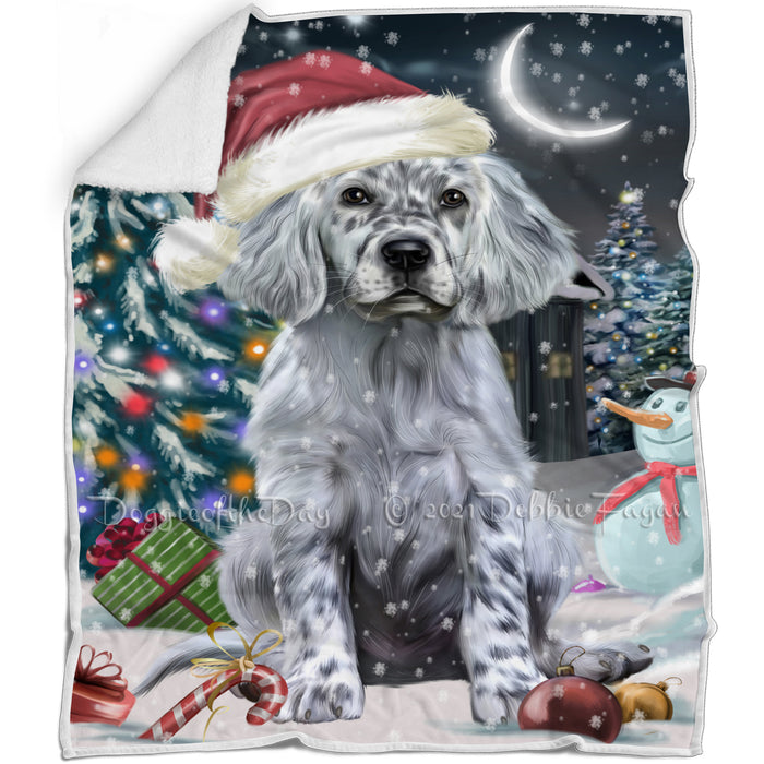 Have a Holly Jolly Christmas English Setter Dog Blanket BLNKT143574