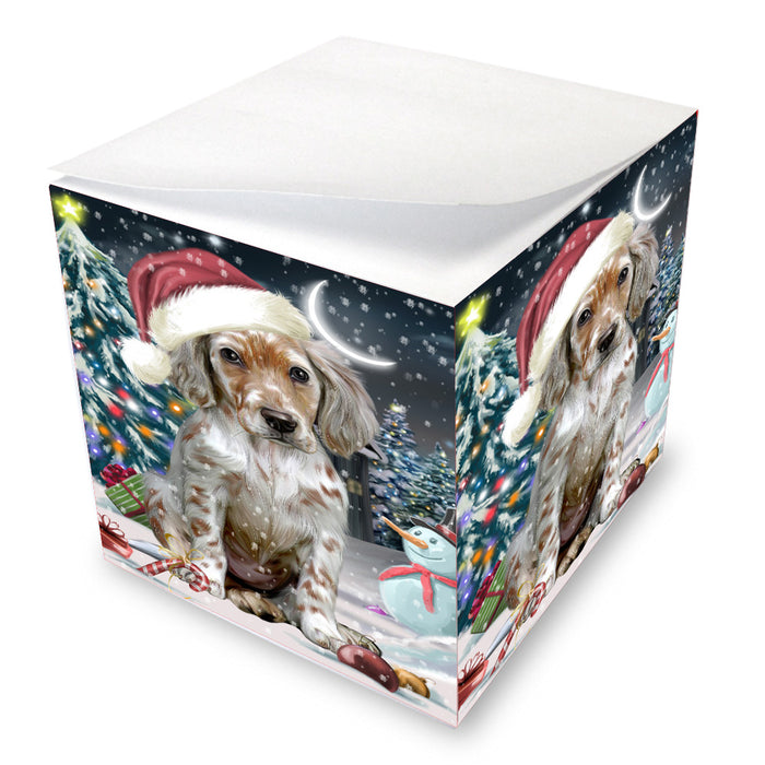 Christmas Holly Jolly English Setter Dog Note Cube NOC-DOTD-A57497
