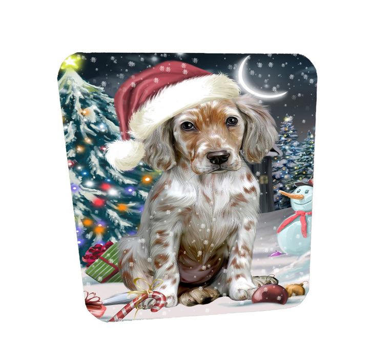 Christmas Holly Jolly English Setter Dog Coasters Set of 4 CSTA58456