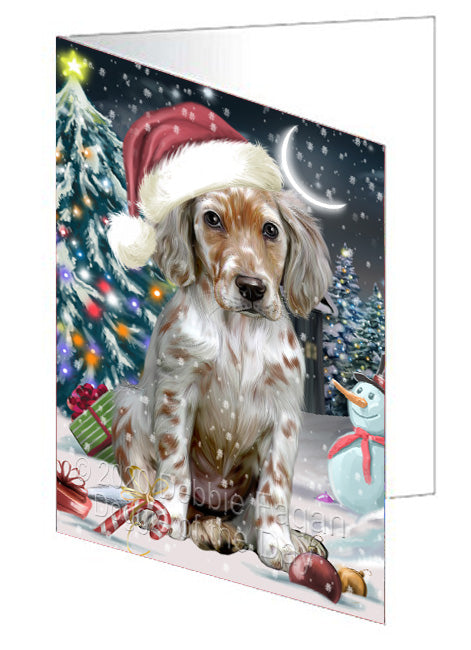 Christmas Holly Jolly English Setter Dog  Handmade Artwork Assorted Pets Greeting Cards and Note Cards with Envelopes for All Occasions and Holiday Seasons