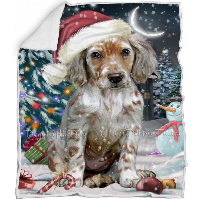 Have a Holly Jolly Christmas English Setter Dog Blanket BLNKT143575