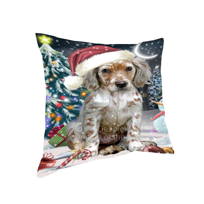 Christmas Holly Jolly English Setter Dog Pillow with Top Quality High-Resolution Images - Ultra Soft Pet Pillows for Sleeping - Reversible & Comfort - Ideal Gift for Dog Lover - Cushion for Sofa Couch Bed - 100% Polyester, PILA92899