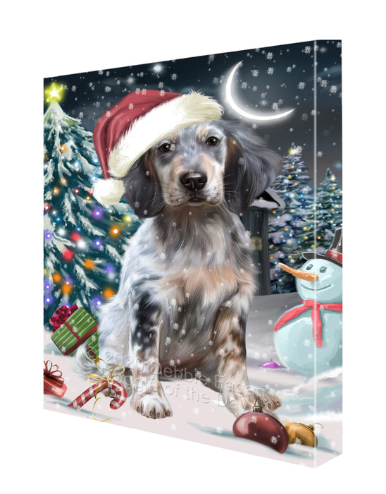 Christmas Holly Jolly English Setter Dog Canvas Wall Art - Premium Quality Ready to Hang Room Decor Wall Art Canvas - Unique Animal Printed Digital Painting for Decoration CVS432