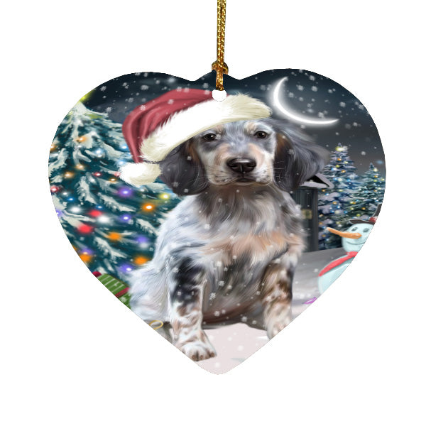 Christmas Holly Jolly English Setter Dog Heart Christmas Ornament HPORA59218
