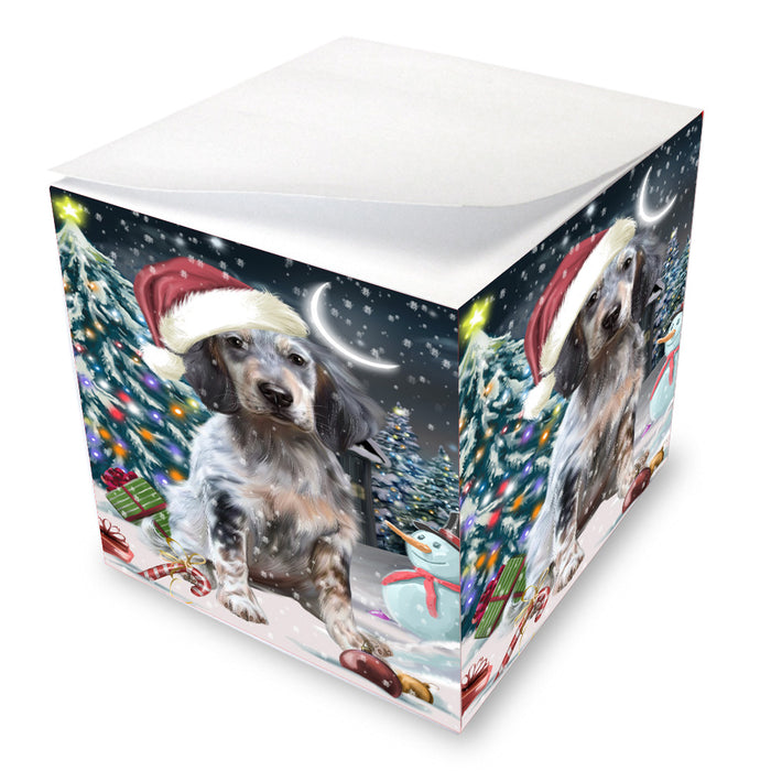 Christmas Holly Jolly English Setter Dog Note Cube NOC-DOTD-A57498