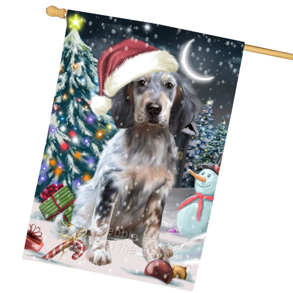 Christmas Holly Jolly English Setter Dog House Flag Outdoor Decorative Double Sided Pet Portrait Weather Resistant Premium Quality Animal Printed Home Decorative Flags 100% Polyester FLG69331