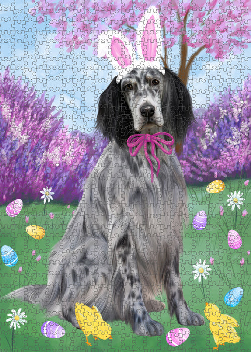 Easter holiday English Setter Dog Portrait Jigsaw Puzzle for Adults Animal Interlocking Puzzle Game Unique Gift for Dog Lover's with Metal Tin Box PZL799