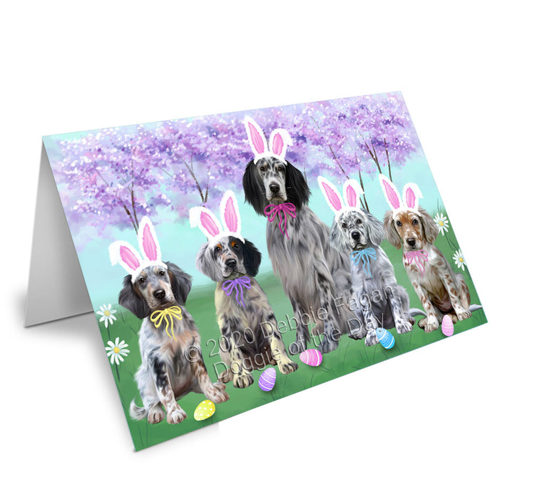 Easter Holiday English Setter Dogs Handmade Artwork Assorted Pets Greeting Cards and Note Cards with Envelopes for All Occasions and Holiday Seasons
