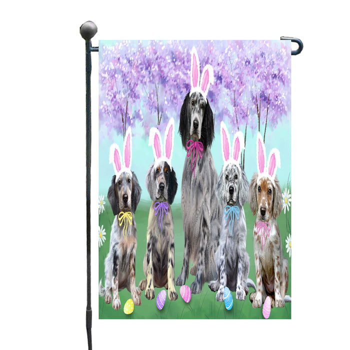 Easter Holiday English Setter Dogs Garden Flags Outdoor Decor for Homes and Gardens Double Sided Garden Yard Spring Decorative Vertical Home Flags Garden Porch Lawn Flag for Decorations