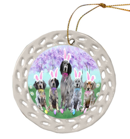 Easter Holiday English Setter Dogs Doily Ornament DPOR58962