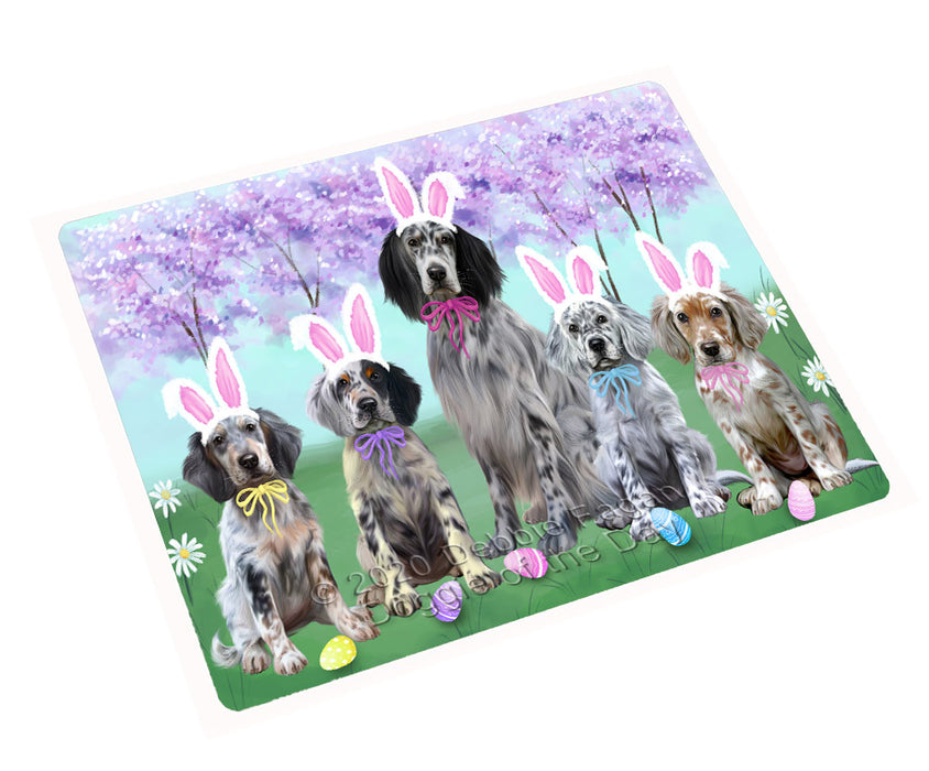 Easter Holiday English Setter Dogs Cutting Board - For Kitchen - Scratch & Stain Resistant - Designed To Stay In Place - Easy To Clean By Hand - Perfect for Chopping Meats, Vegetables