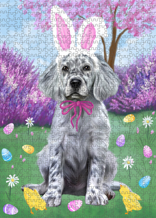 Easter holiday English Setter Dog Portrait Jigsaw Puzzle for Adults Animal Interlocking Puzzle Game Unique Gift for Dog Lover's with Metal Tin Box PZL800